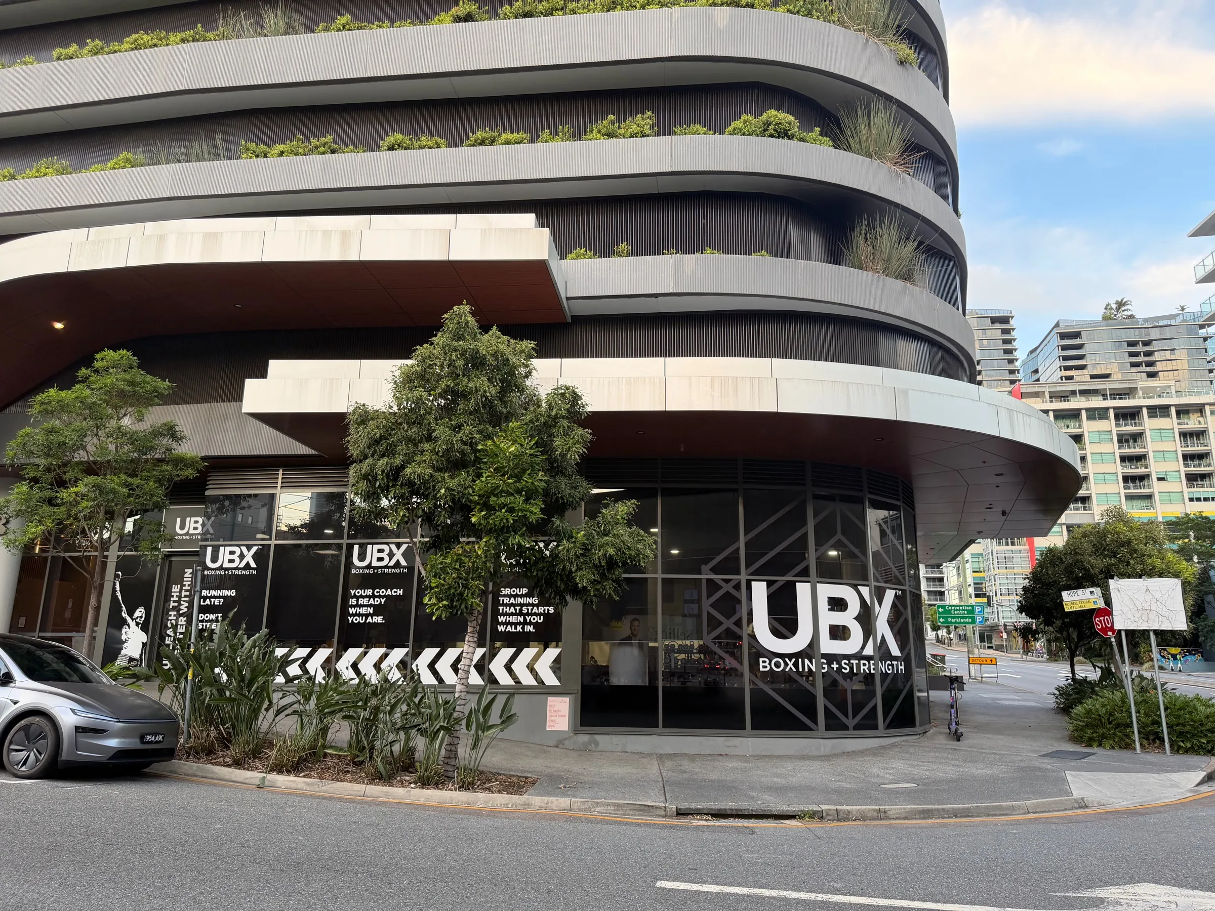 UBX South Bank — the branded corner studio in South Brisbane's 4101 precinct