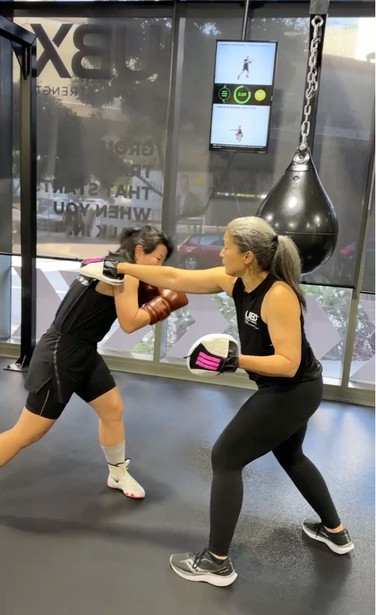 Members working pad drills