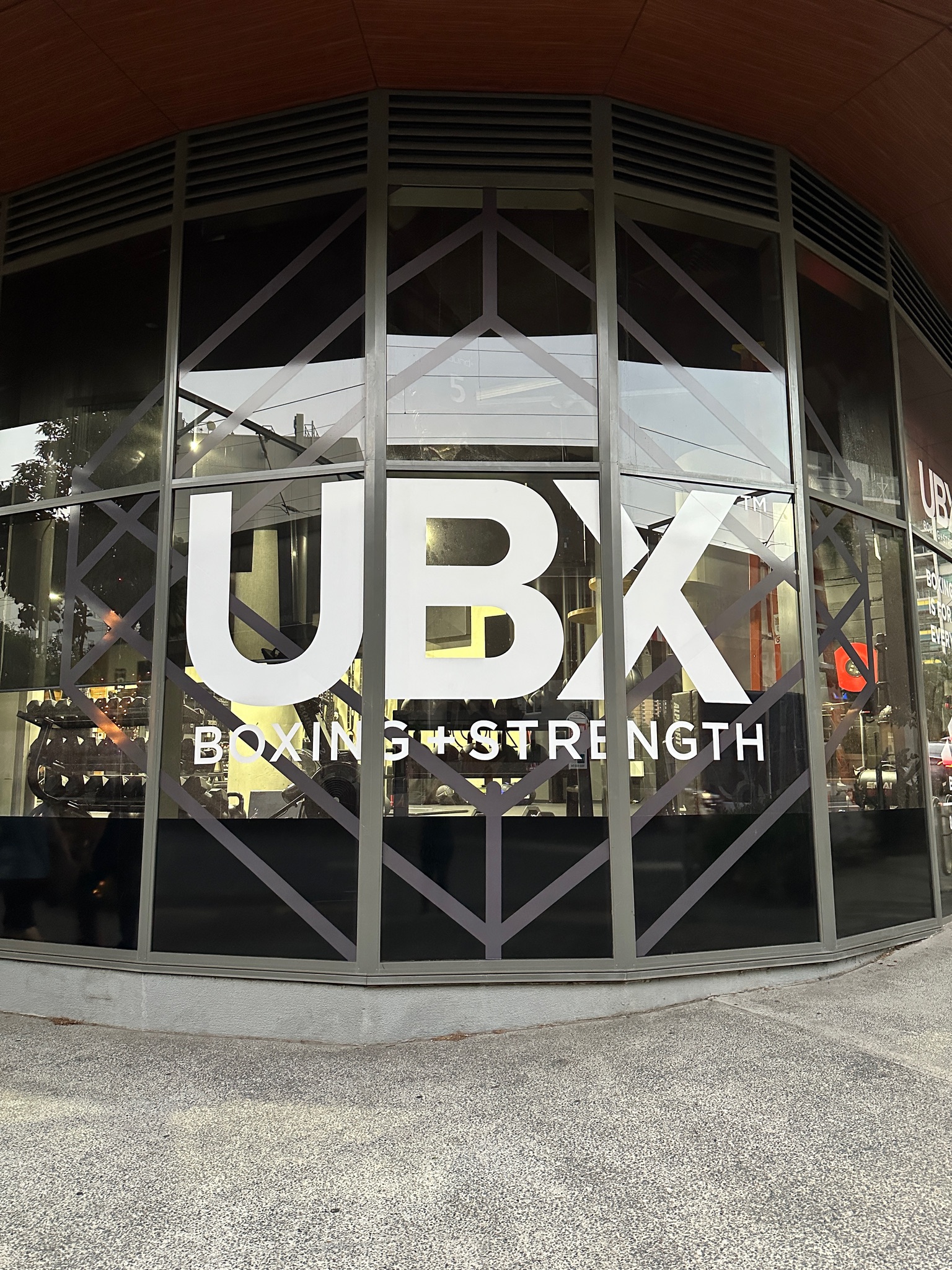 Street frontage and window signage on the South Bank corner
